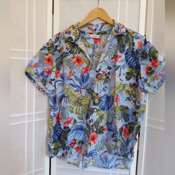 Tommy Bahama Tops Disney Parks Jungle Jubilee Linen Button